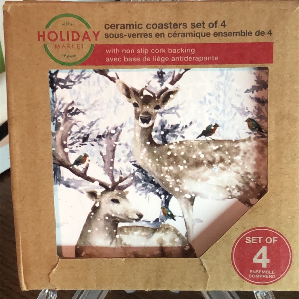 Holiday Deer Coaster Set - NWT